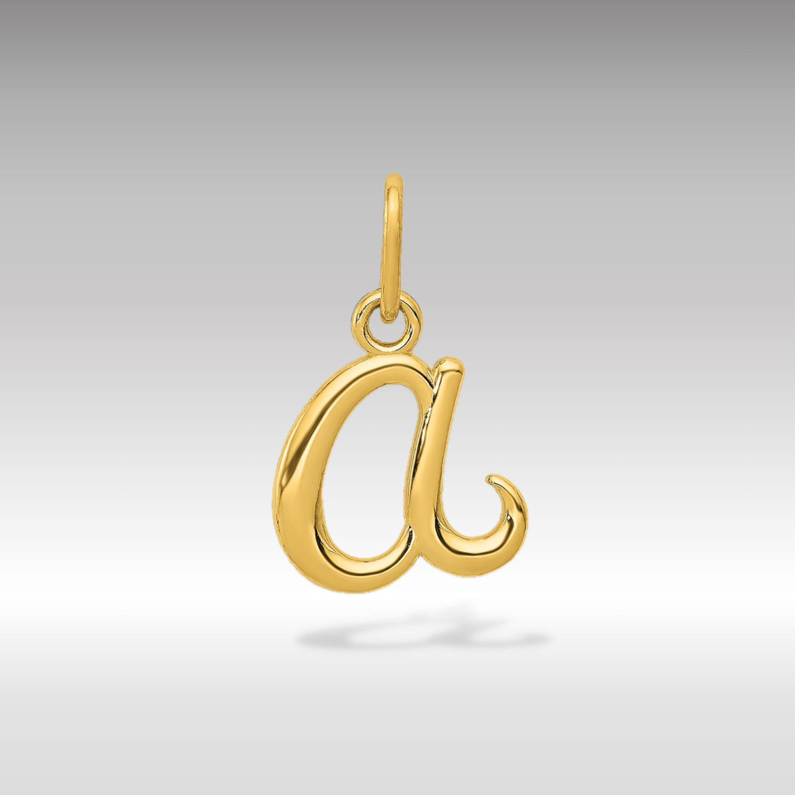 14K Gold Lowercase Initial "a" Pendant - Charlie & Co. Jewelry