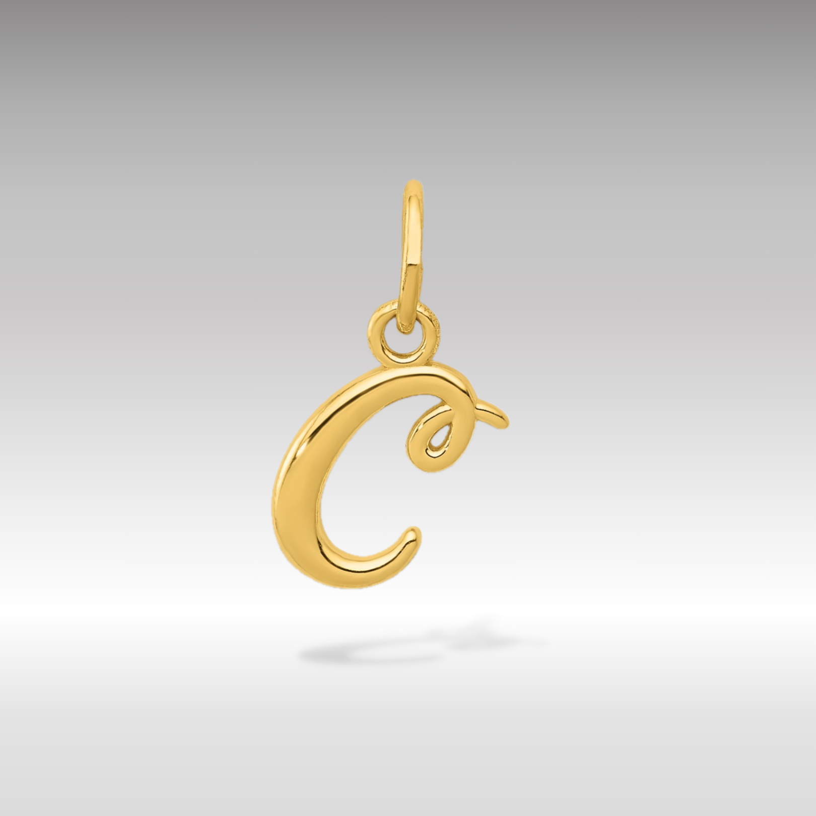 14K Gold Lowercase Initial "c" Pendant - Charlie & Co. Jewelry