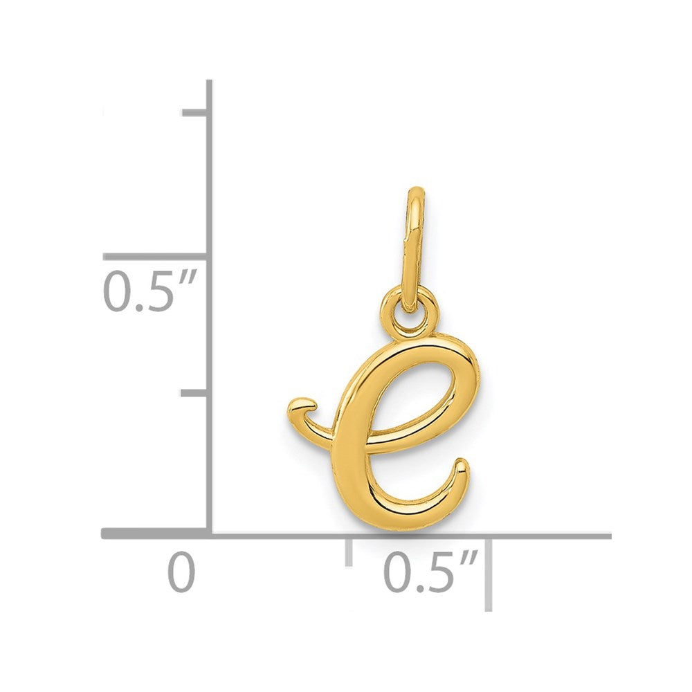 14K Gold Lowercase Initial "e" Pendant - Charlie & Co. Jewelry