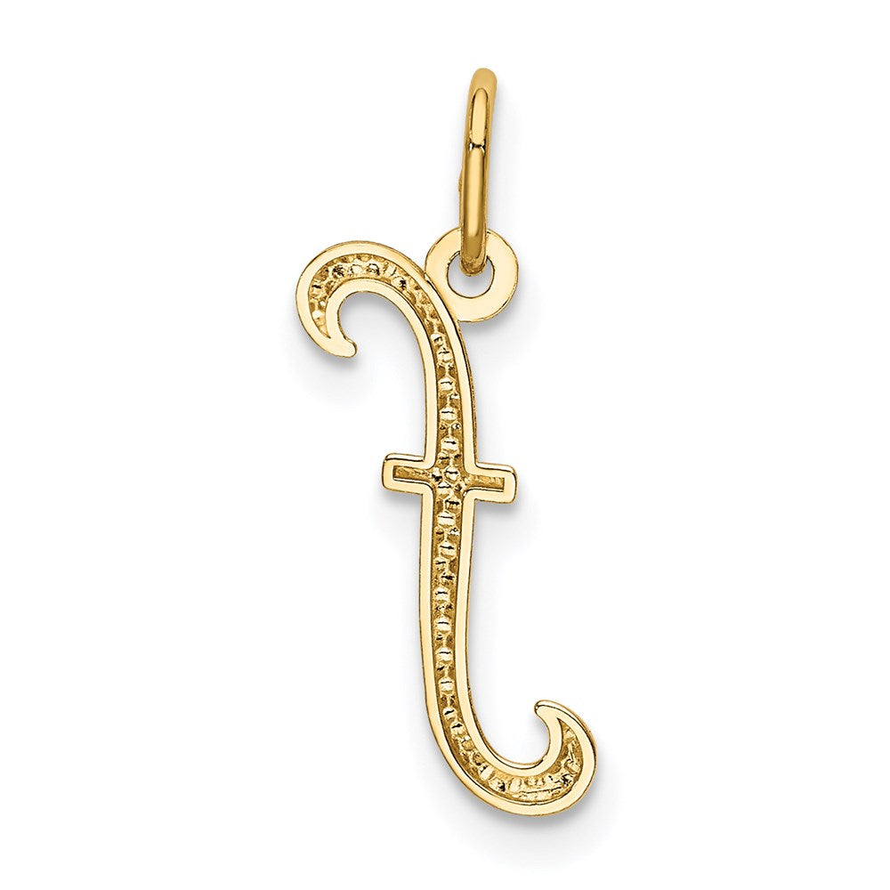 14K Gold Lowercase Initial "f" Pendant - Charlie & Co. Jewelry