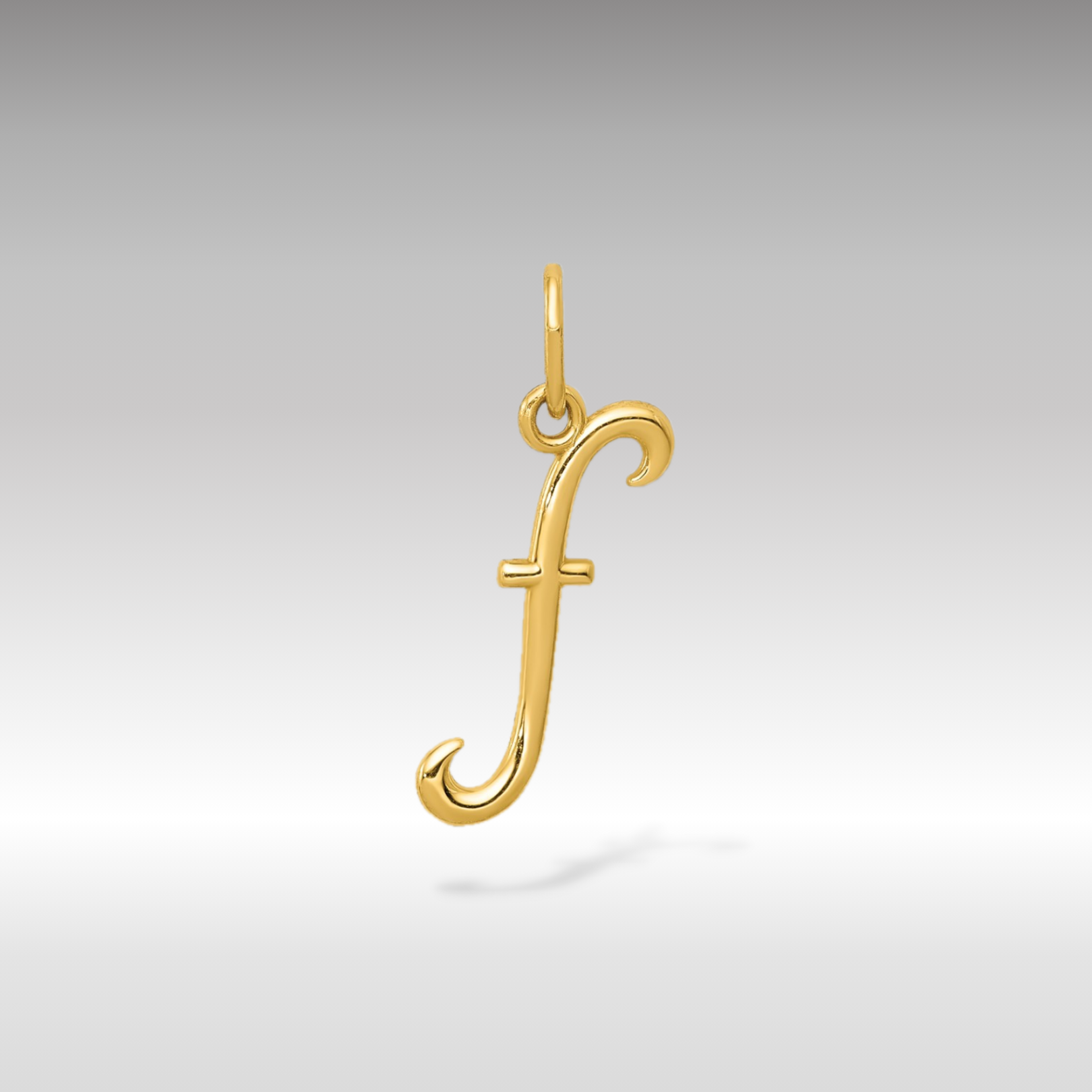 14K Gold Lowercase Initial "f" Pendant - Charlie & Co. Jewelry