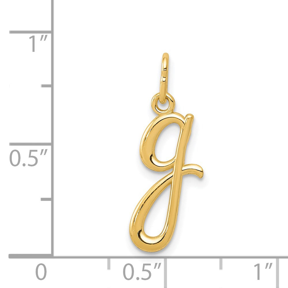 14K Gold Lowercase Initial "g" Pendant - Charlie & Co. Jewelry