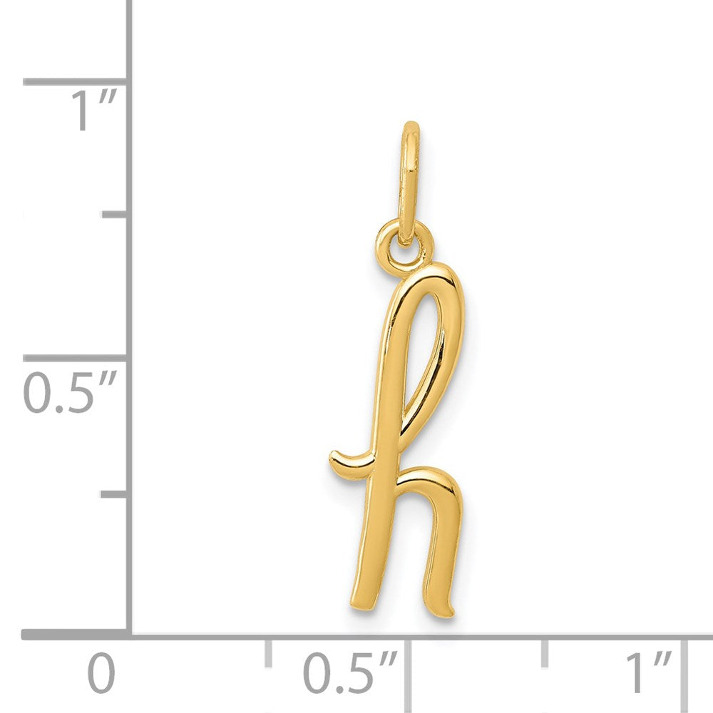 14K Gold Lowercase Initial "h" Pendant - Charlie & Co. Jewelry