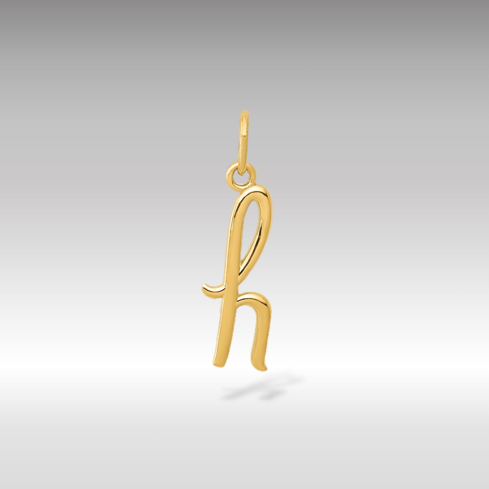 14K Gold Lowercase Initial "h" Pendant - Charlie & Co. Jewelry