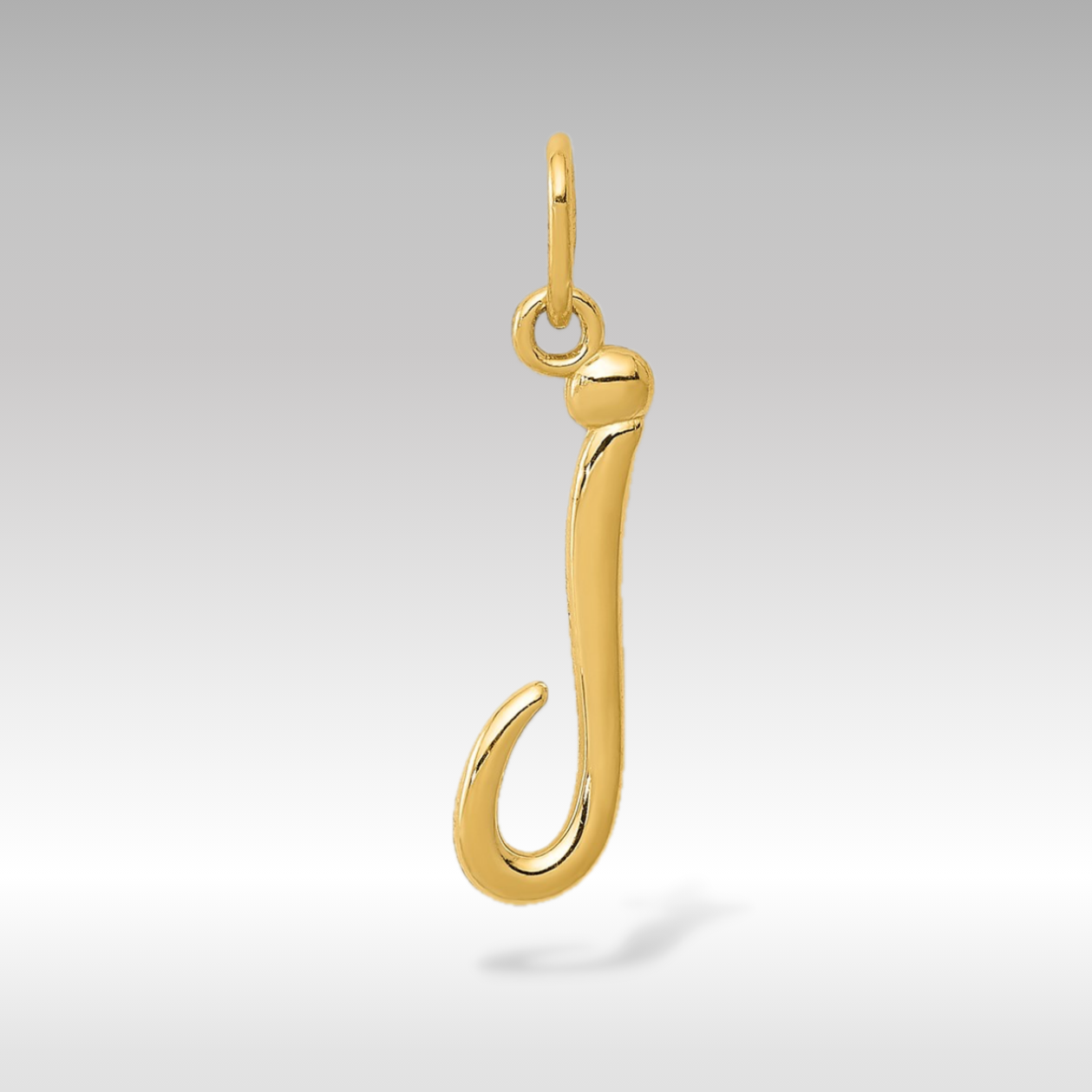 14K Gold Lowercase Initial "j" Pendant - Charlie & Co. Jewelry
