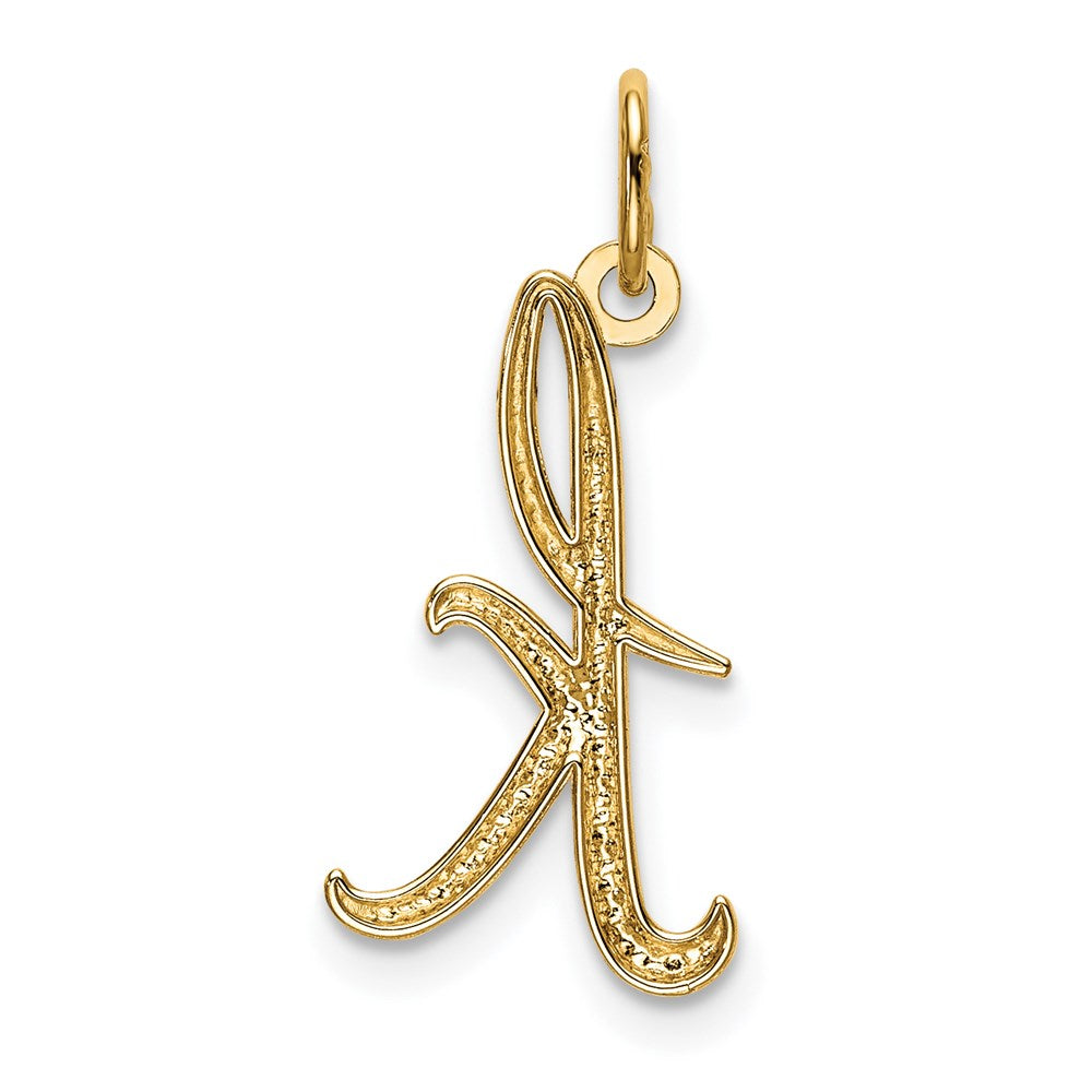 14K Gold Lowercase Initial "k" Pendant - Charlie & Co. Jewelry