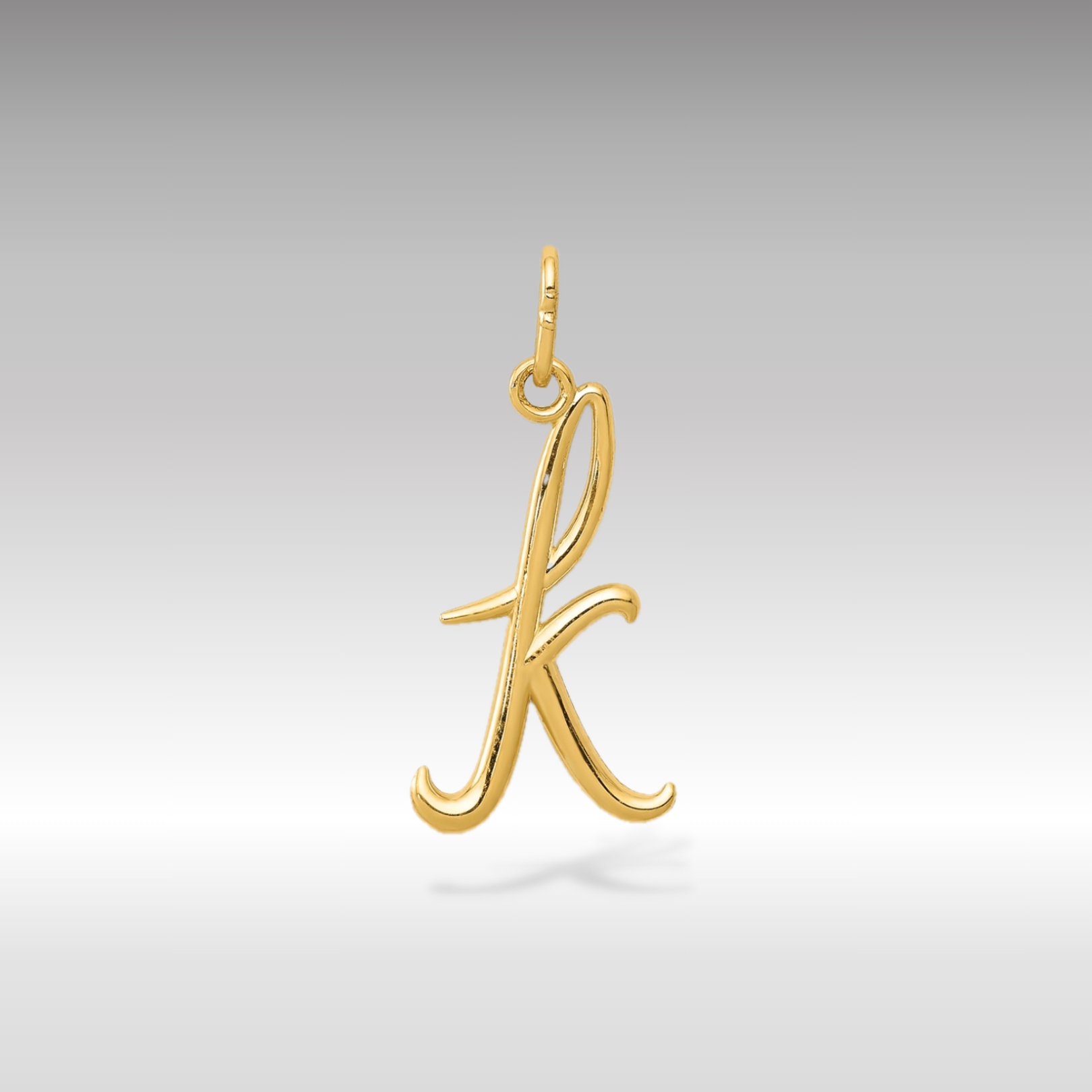 14K Gold Lowercase Initial "k" Pendant - Charlie & Co. Jewelry