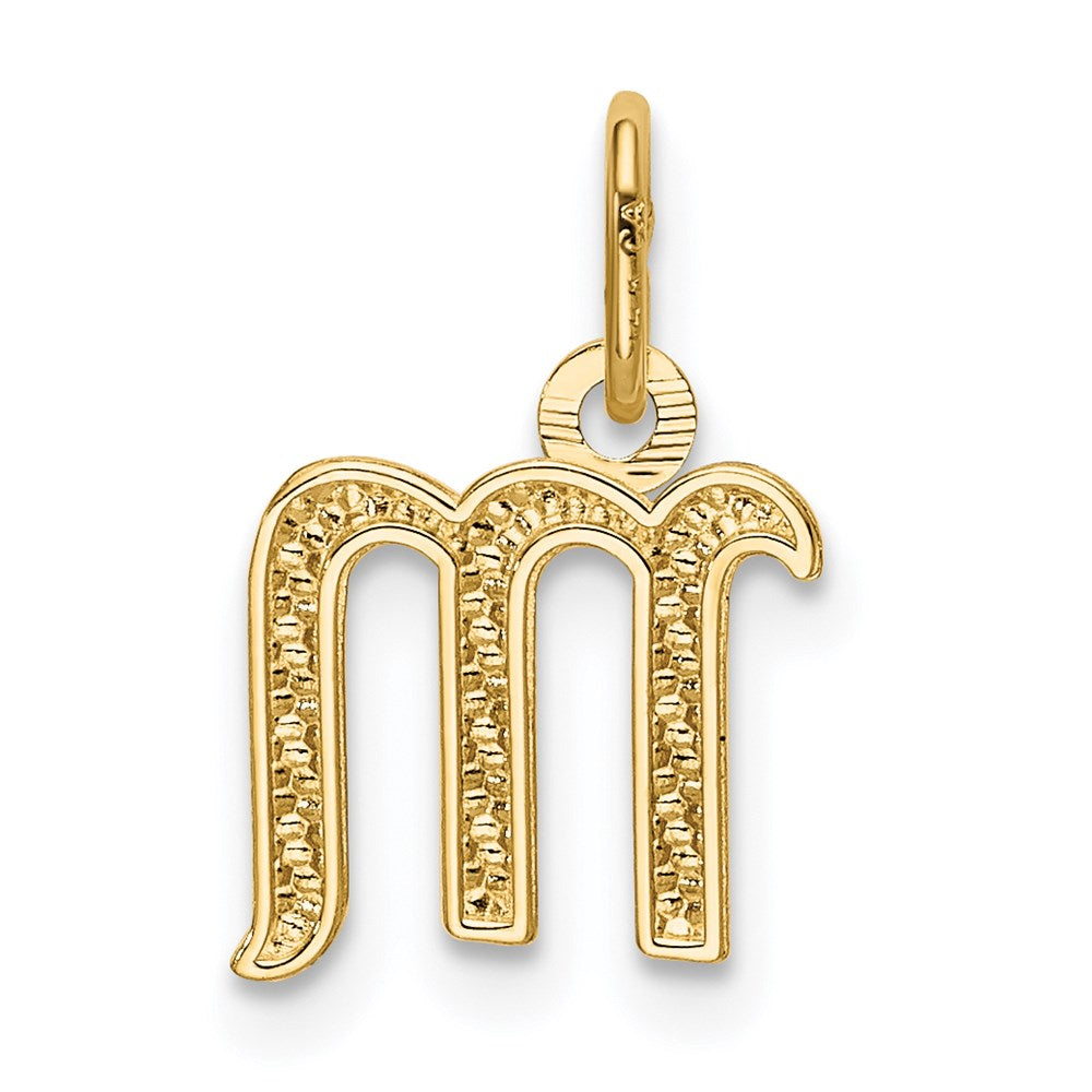 14K Gold Lowercase Initial "m" Pendant - Charlie & Co. Jewelry