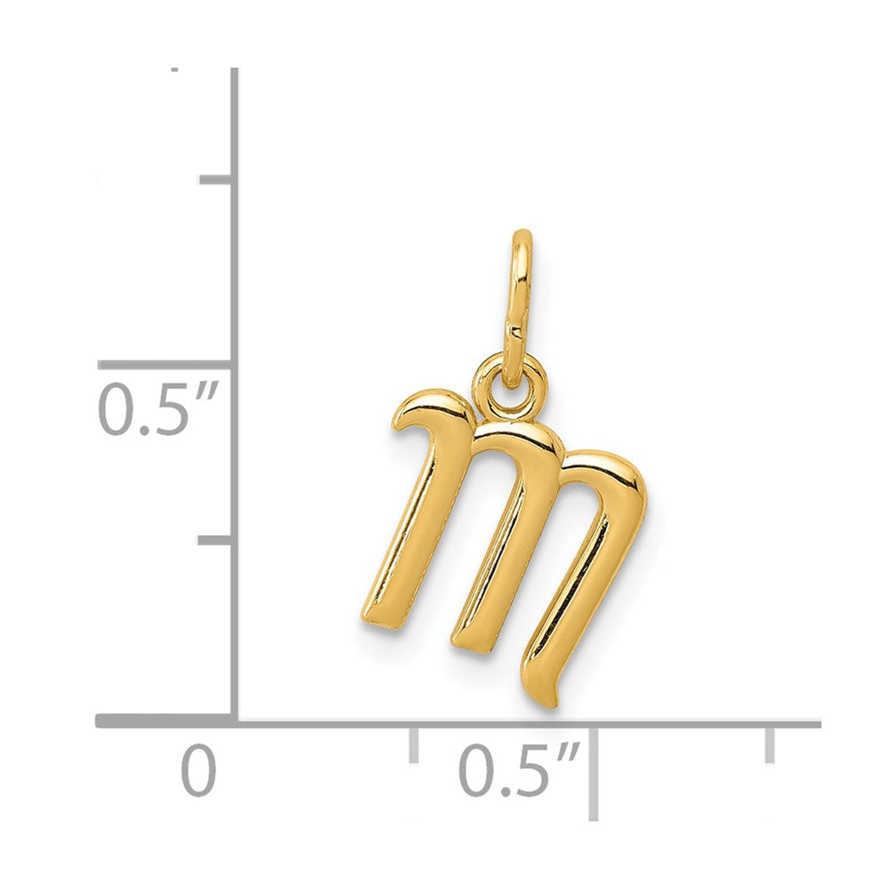 14K Gold Lowercase Initial "m" Pendant - Charlie & Co. Jewelry