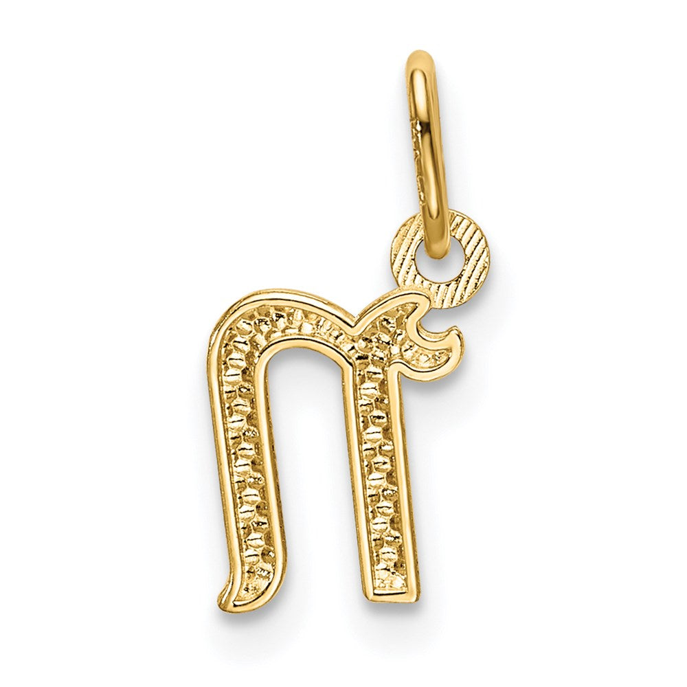14K Gold Lowercase Initial "n" Pendant - Charlie & Co. Jewelry