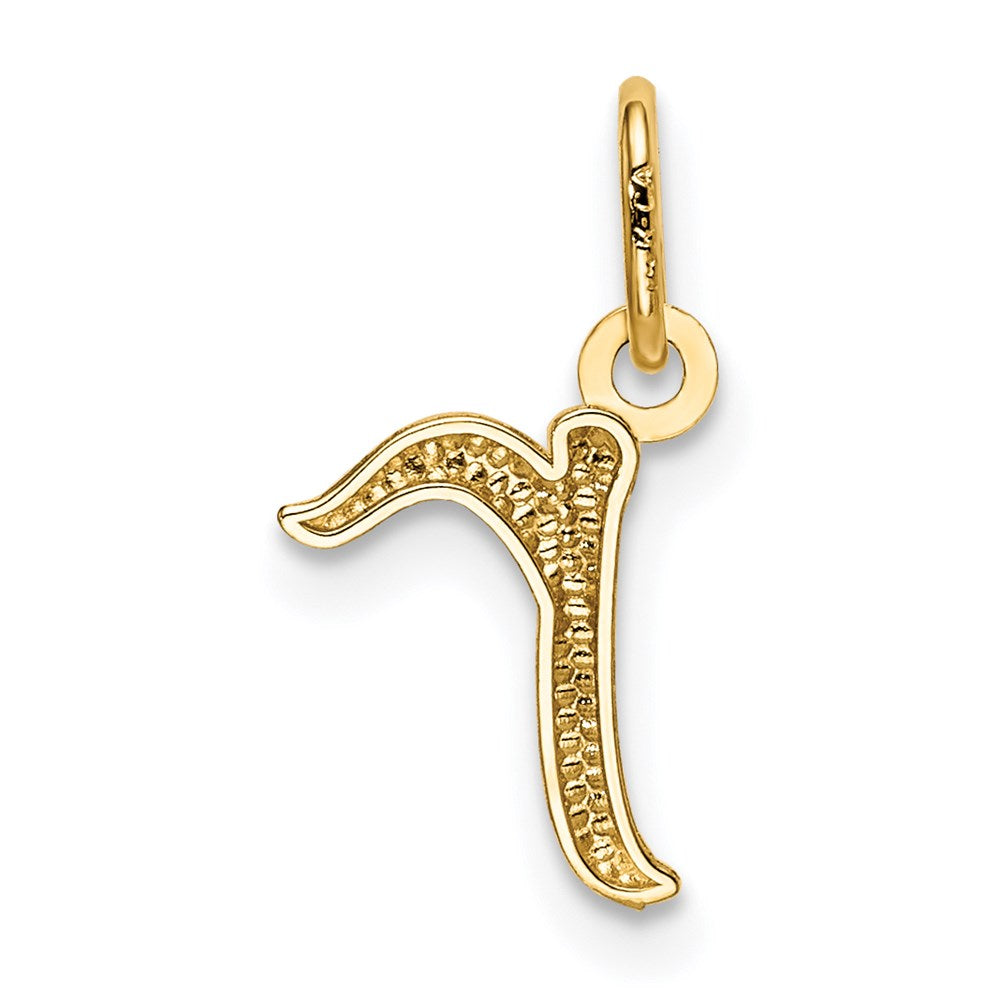 14K Gold Lowercase Initial "r" Pendant - Charlie & Co. Jewelry