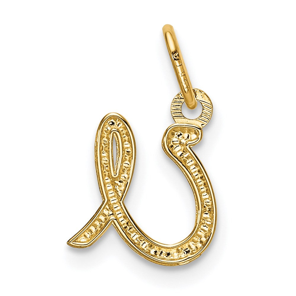 14K Gold Lowercase Initial "u" Pendant - Charlie & Co. Jewelry