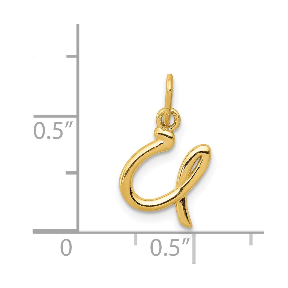 14K Gold Lowercase Initial "u" Pendant - Charlie & Co. Jewelry