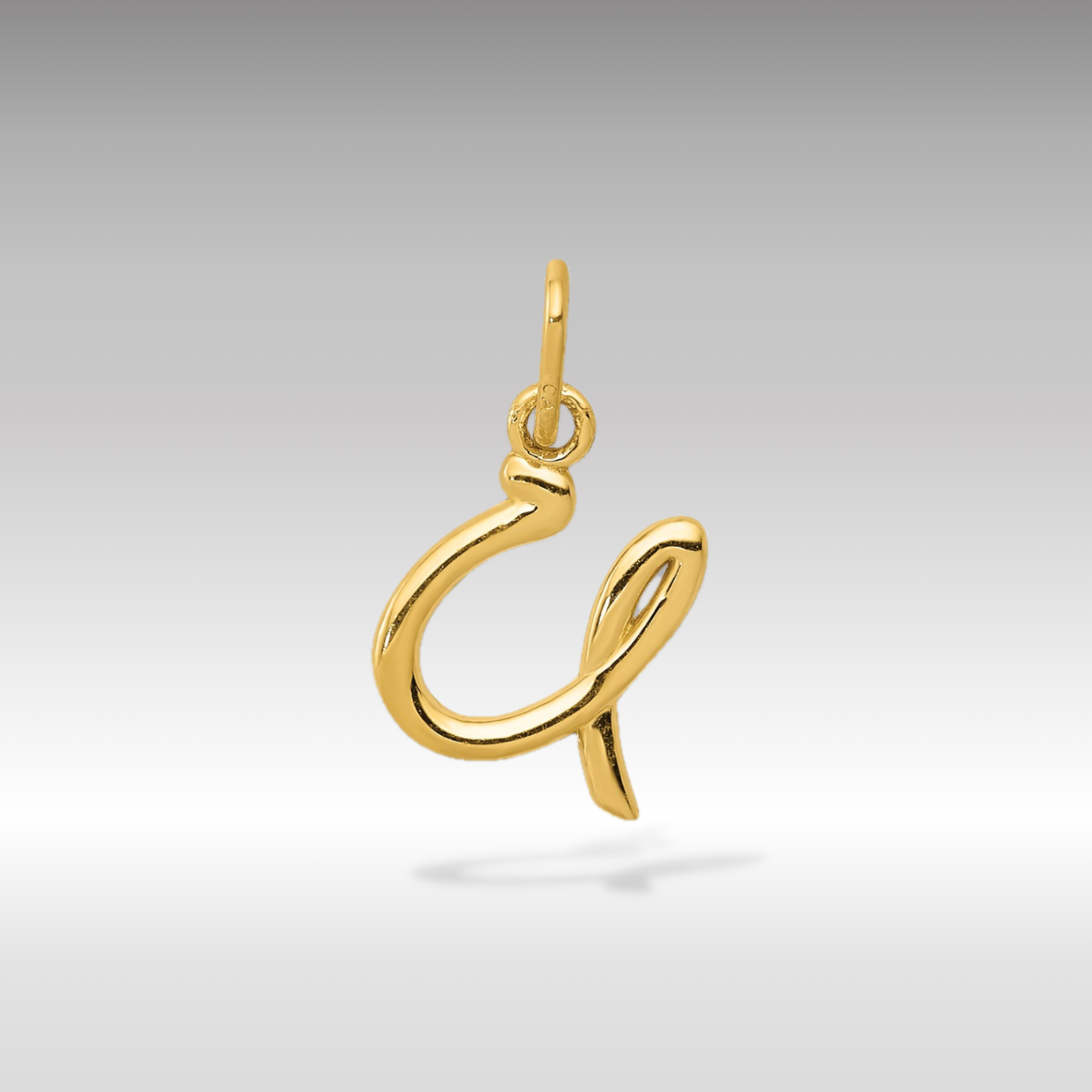 14K Gold Lowercase Initial "u" Pendant - Charlie & Co. Jewelry