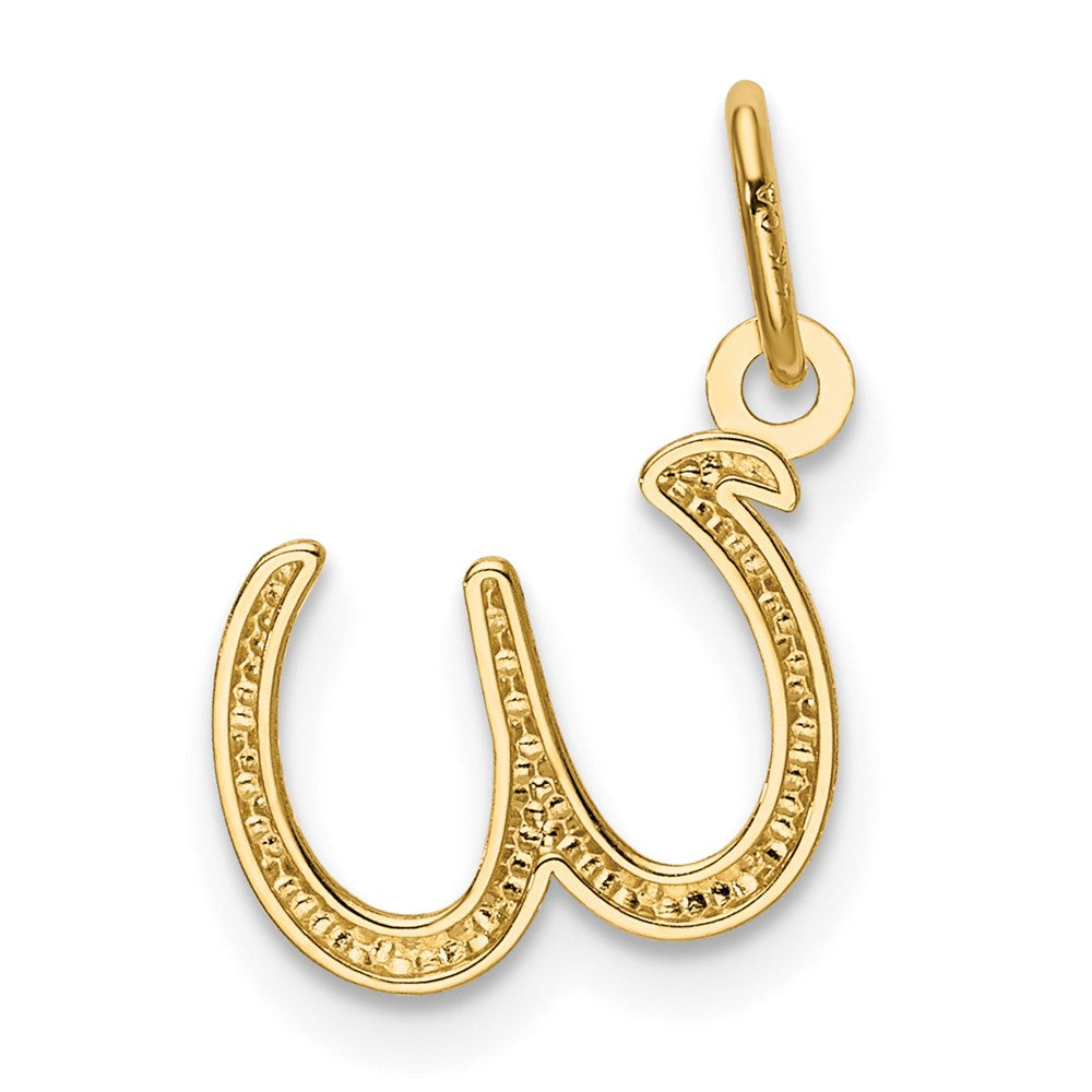 14K Gold Lowercase Initial "w" Pendant - Charlie & Co. Jewelry