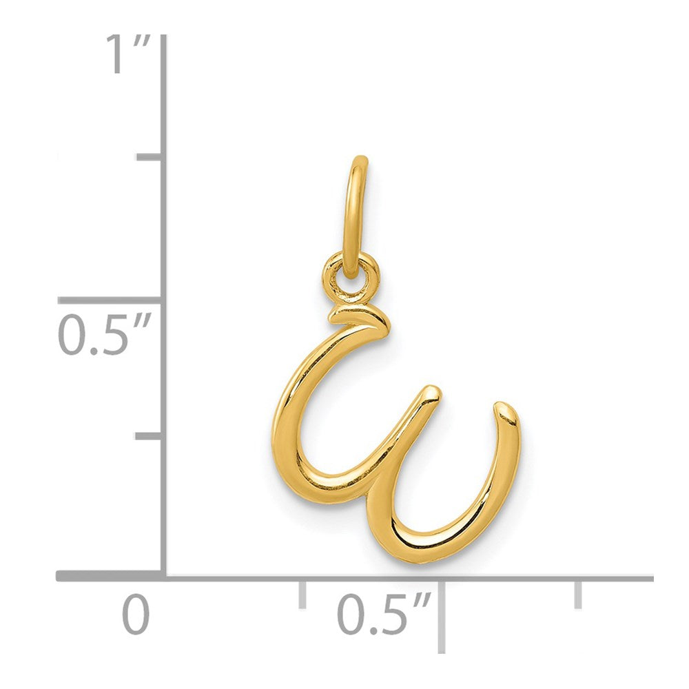 14K Gold Lowercase Initial "w" Pendant - Charlie & Co. Jewelry