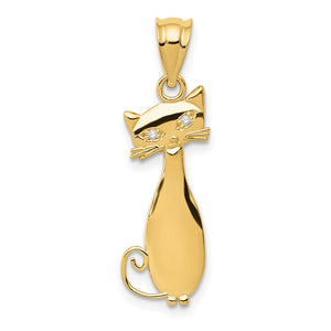 14K Gold Diamond Cat Pendant - Charlie & Co. Jewelry