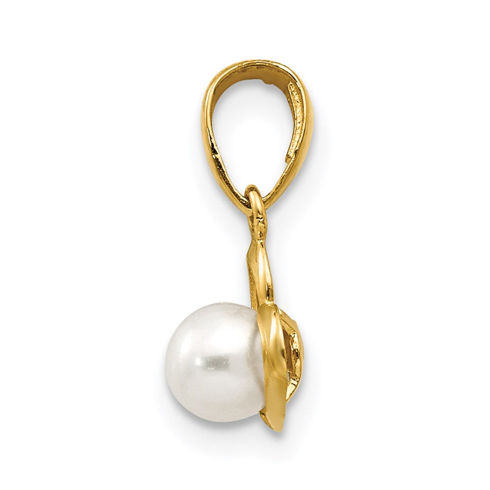 Fresh Water Cultured Pearl Children's Heart Pendant - Model YC1129 - Charlie & Co. Jewelry