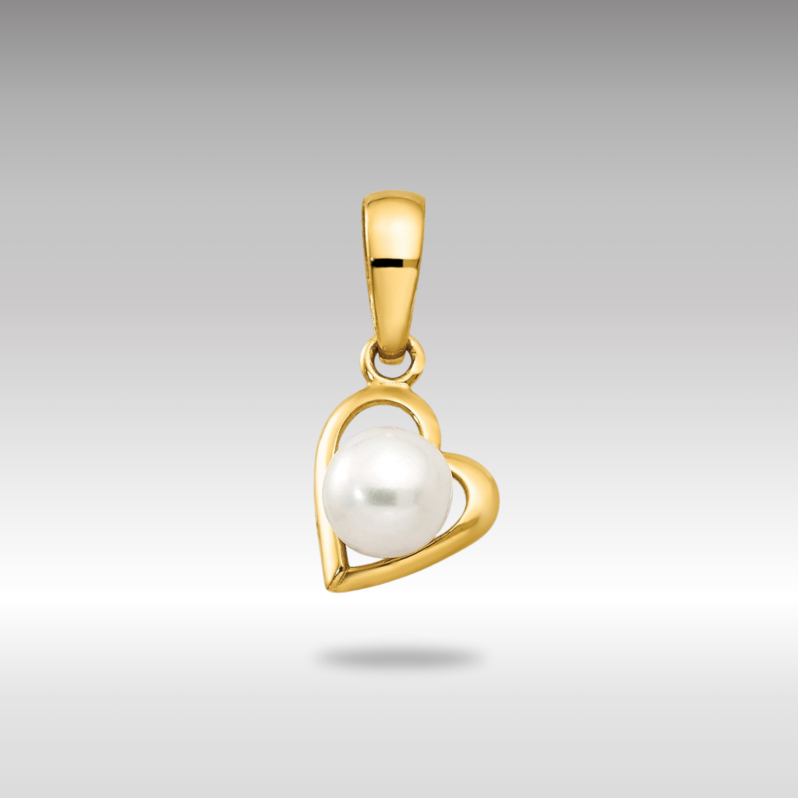 Fresh Water Cultured Pearl Children's Heart Pendant - Model YC1129 - Charlie & Co. Jewelry