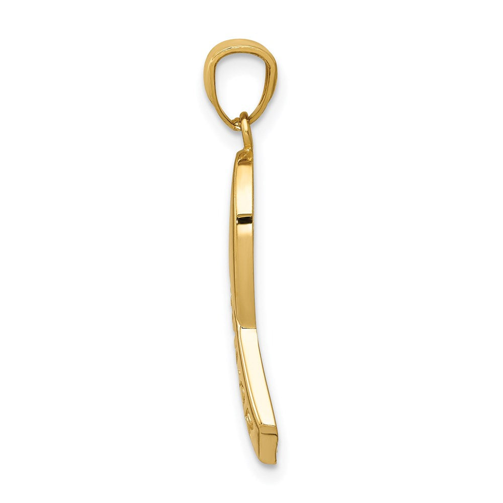 14K Gold Polished 'SURVIVOR' Ribbon Pendant - Charlie & Co. Jewelry