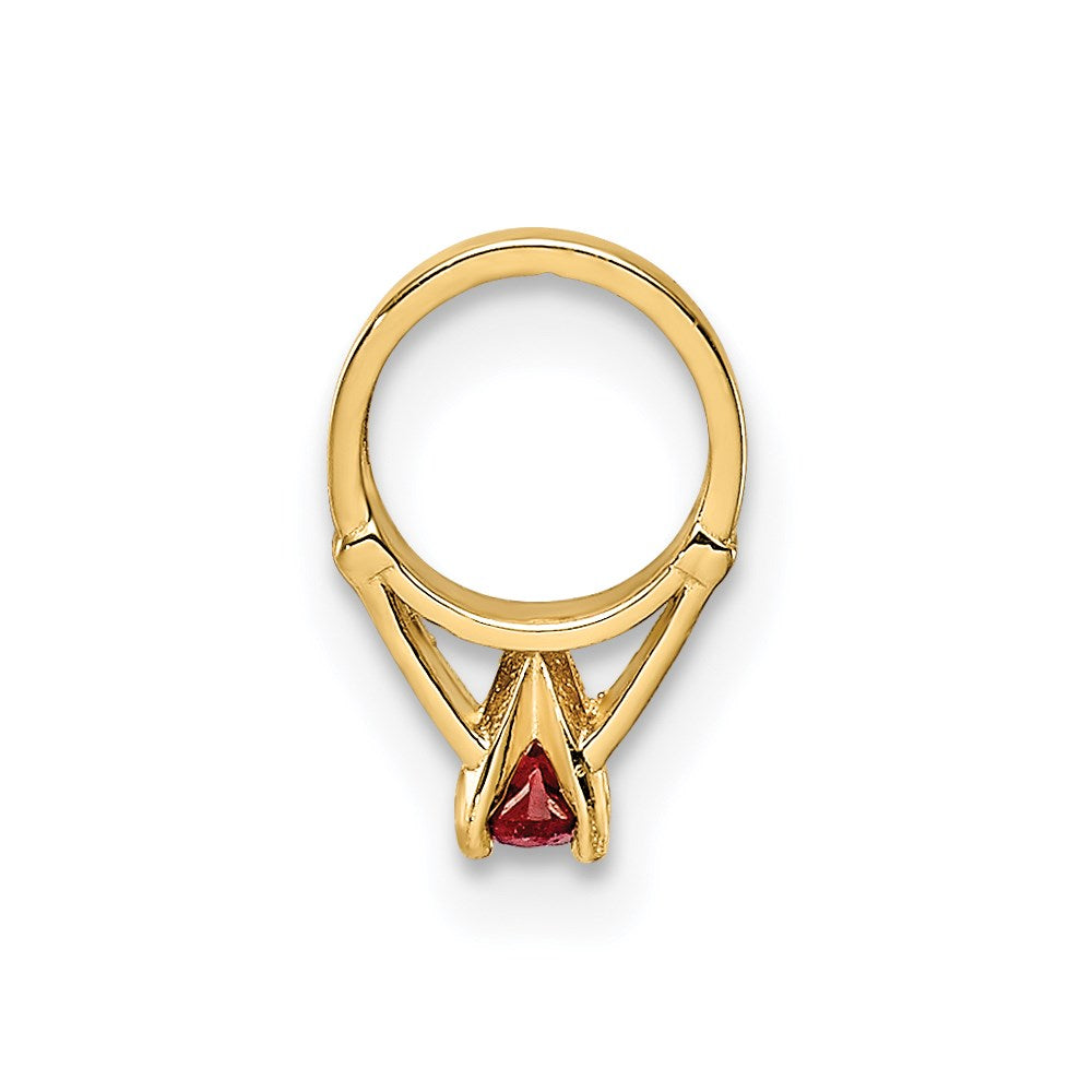 Charlie & Co Jewelry | 14k 3d Ring With Red Cz Charm - Model YC1333