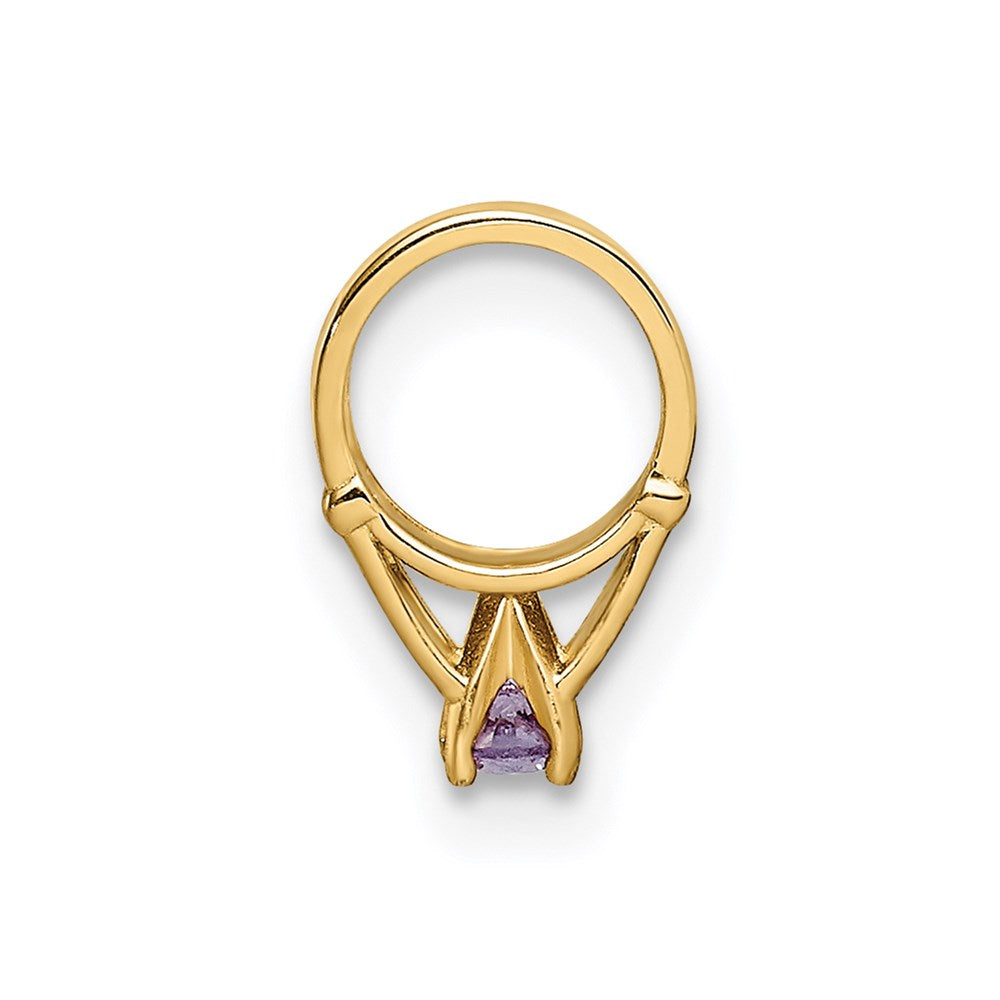 Charlie & Co Jewelry | 14k 3d Ring With Dark Purple Cz Charm - Model YC1334
