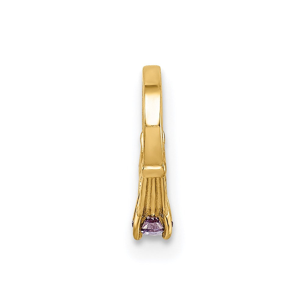 Charlie & Co Jewelry | 14k 3d Ring With Dark Purple Cz Charm - Model YC1334
