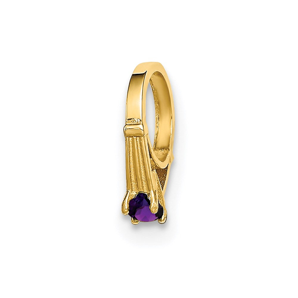 Charlie & Co Jewelry | 14k 3d Ring With Dark Purple Cz Charm - Model YC1334