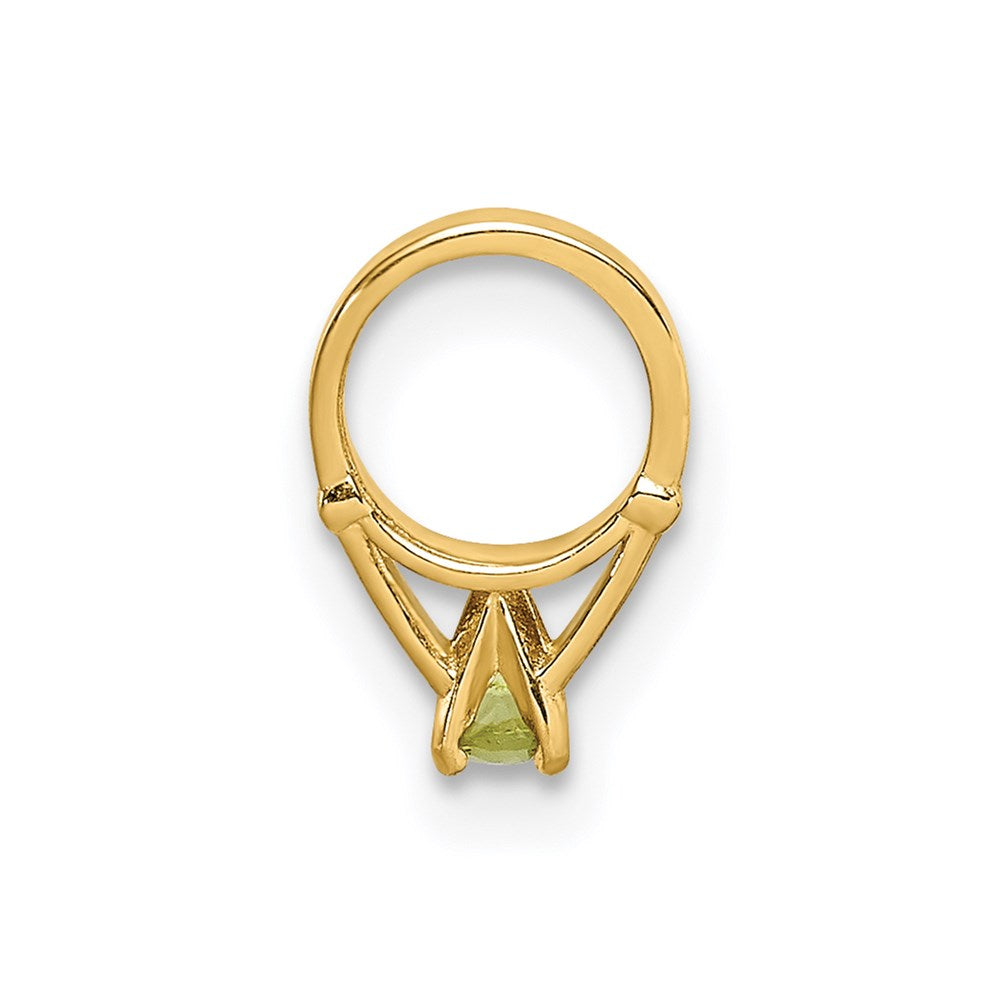 Charlie & Co Jewelry | 14k 3d Ring With Light Green Glass Stone Charm - Model YC1338