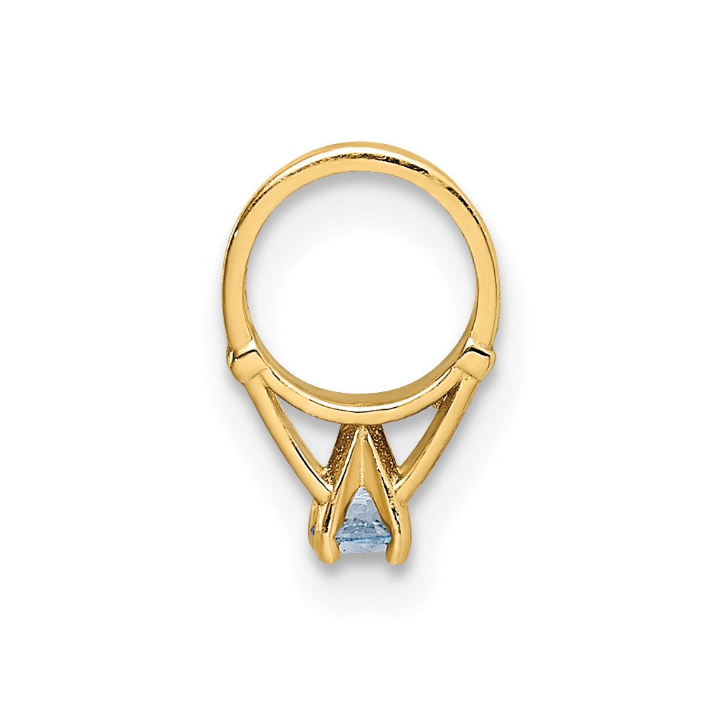 Charlie & Co Jewelry | 14k 3d Ring With Light Blue Cz Charm - Model YC1342