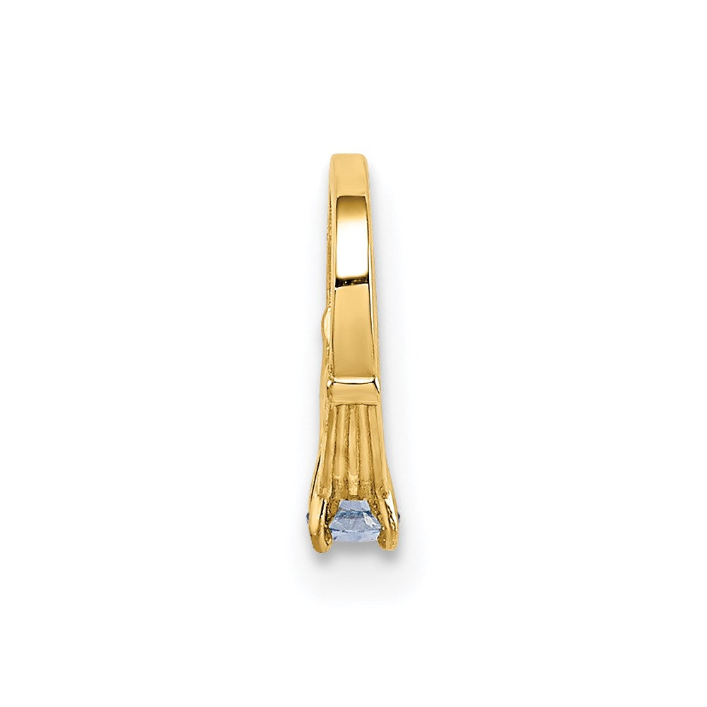 Charlie & Co Jewelry | 14k 3d Ring With Light Blue Cz Charm - Model YC1342