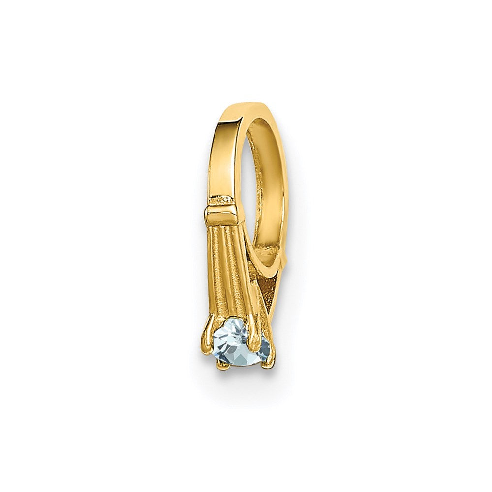 Charlie & Co Jewelry | 14k 3d Ring With Light Blue Cz Charm - Model YC1342