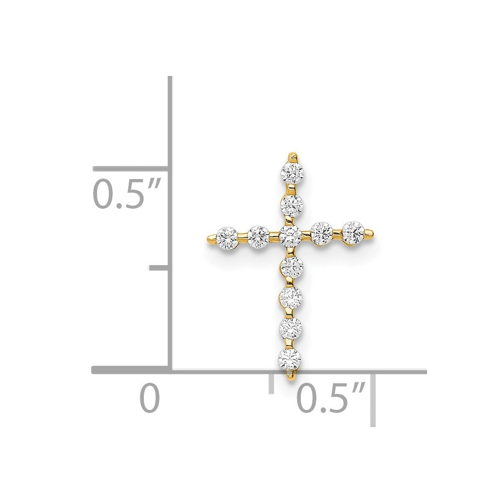 Charlie & Co Jewelry | 14k Cz Cross Pendant Chain Slide - Model YC1403