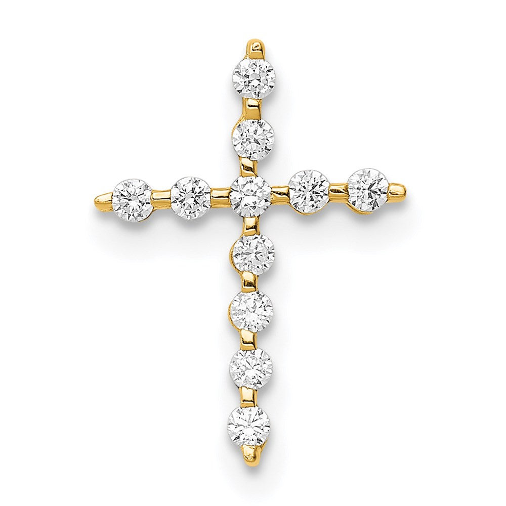 Charlie & Co Jewelry | 14k Cz Cross Pendant Chain Slide - Model YC1403