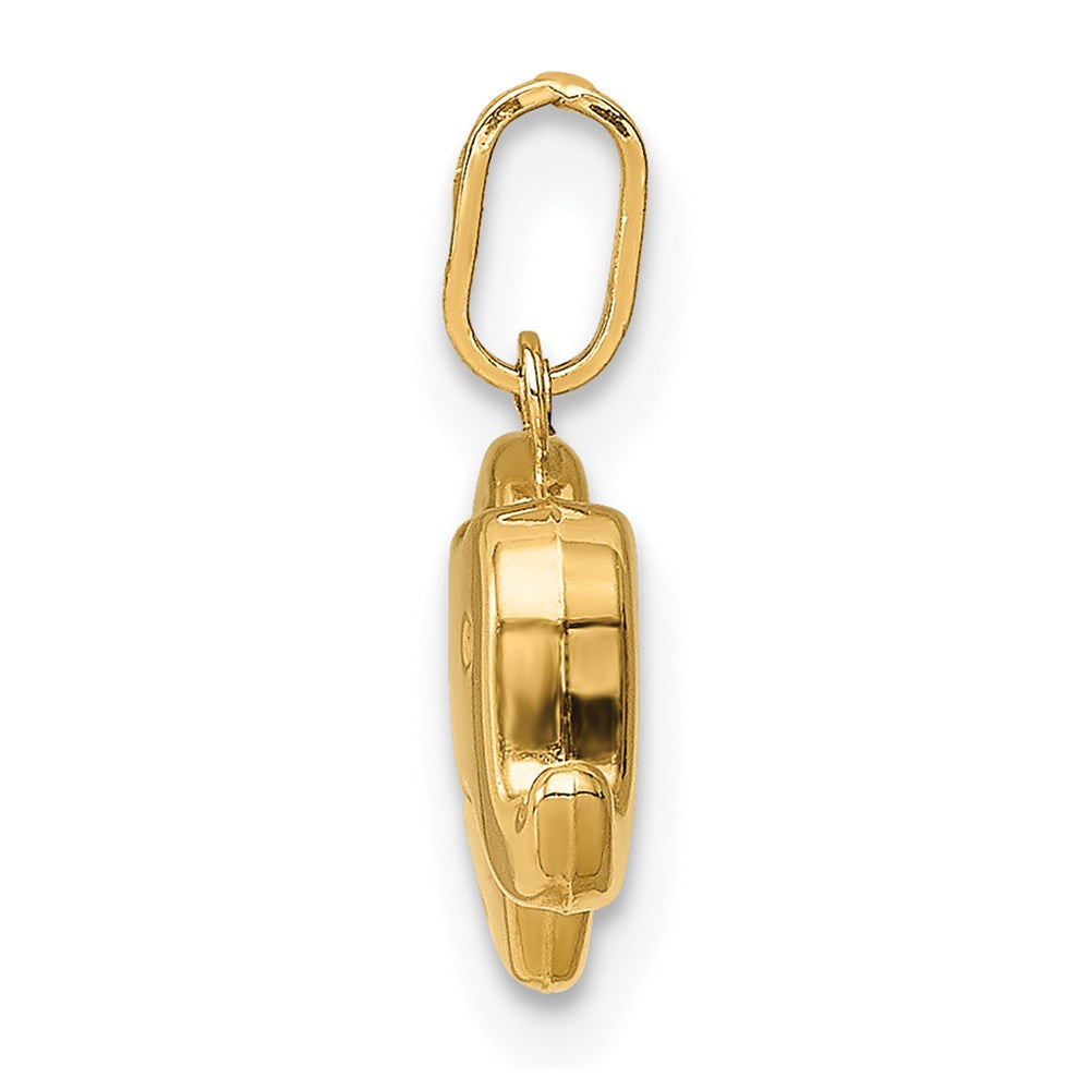 14K Gold Polished Elephant Pendant - Charlie & Co. Jewelry