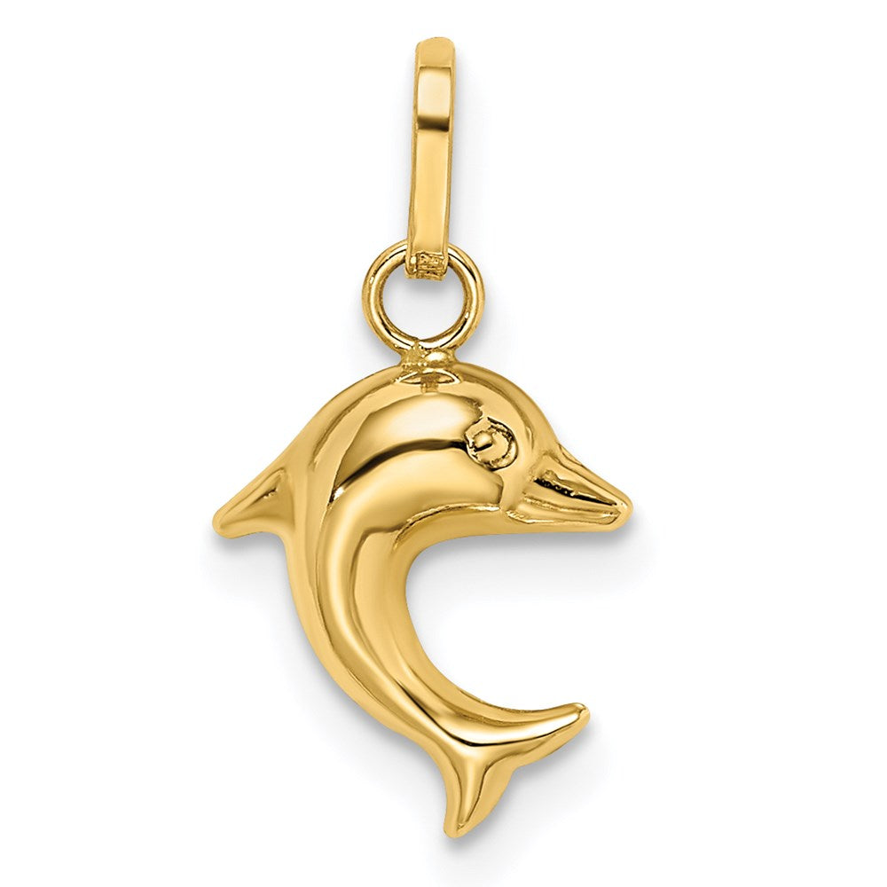 14K Gold Enameled Dolphin Charm - Charlie & Co. Jewelry