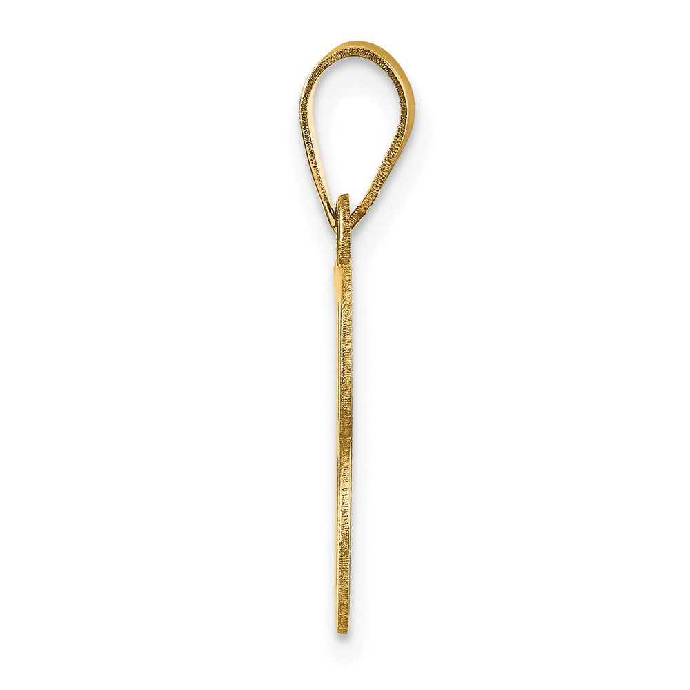 Charlie & Co Jewelry | 14k Polished Etched Letter B Initial Pendant - Model YC1437B