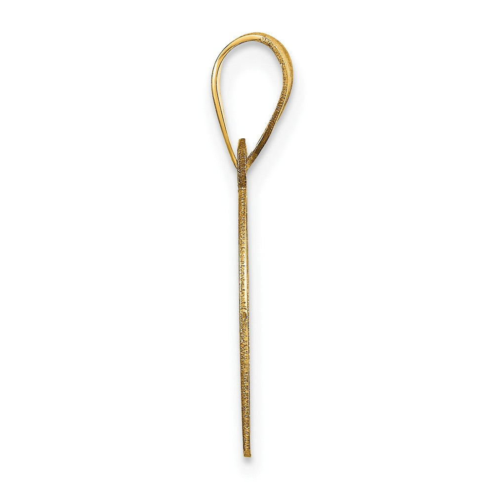 Charlie & Co Jewelry | 14k Polished Etched Letter D Initial Pendant - Model YC1437D
