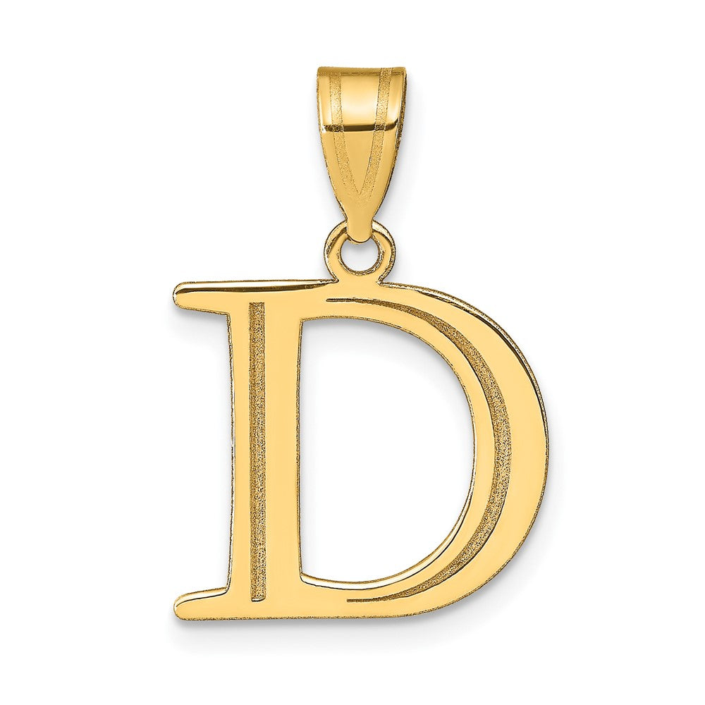 Charlie & Co Jewelry | 14k Polished Etched Letter D Initial Pendant - Model YC1437D