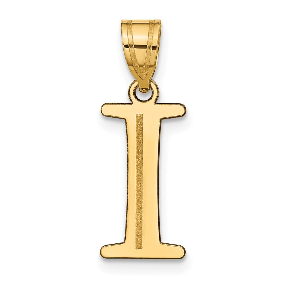 Charlie & Co Jewelry | 14k Polished Etched Letter I Initial Pendant - Model YC1437I