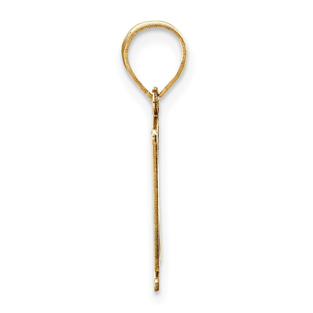 Charlie & Co Jewelry | 14k Polished Etched Letter K Initial Pendant - Model YC1437K