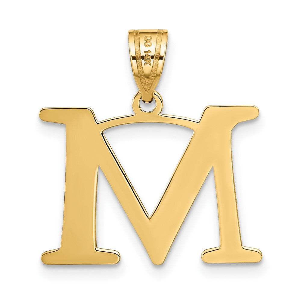 Charlie & Co Jewelry | 14k Polished Etched Letter M Initial Pendant - Model YC1437M