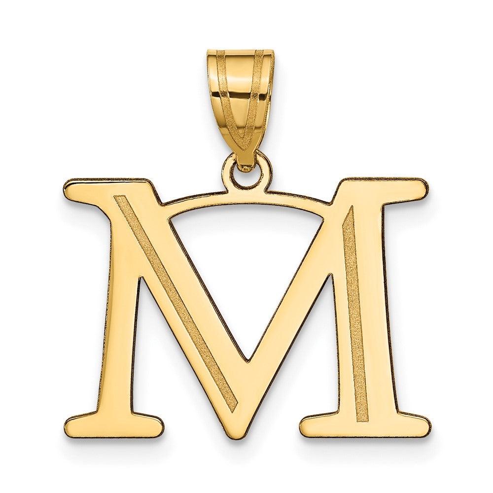 Charlie & Co Jewelry | 14k Polished Etched Letter M Initial Pendant - Model YC1437M