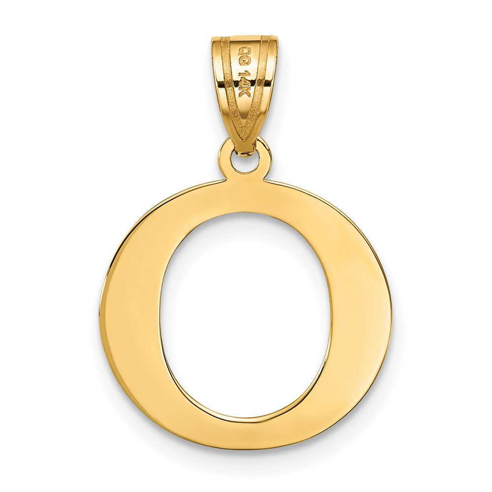 Charlie & Co Jewelry | 14k Polished Etched Letter O Initial Pendant - Model YC1437O