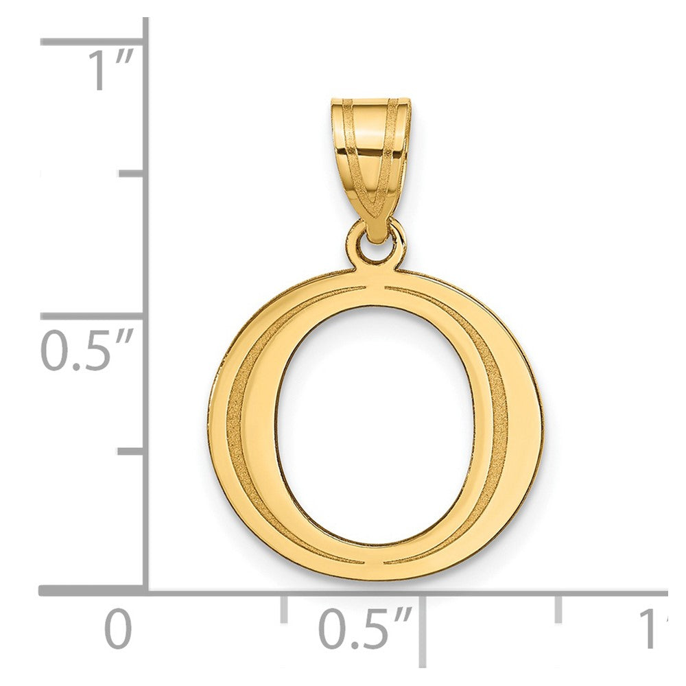 Charlie & Co Jewelry | 14k Polished Etched Letter O Initial Pendant - Model YC1437O