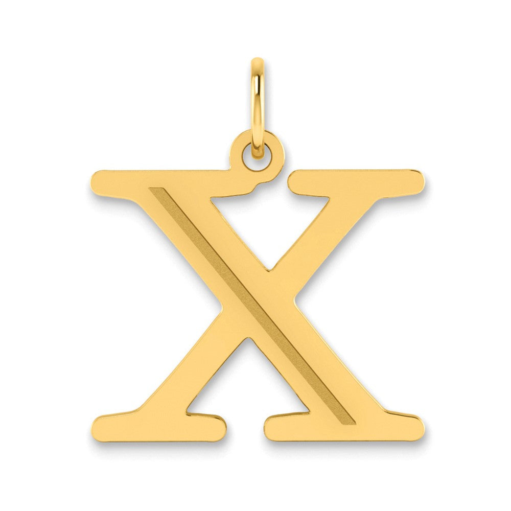 Charlie & Co Jewelry | 14k Polished Etched Letter X Initial Pendant - Model YC1437X