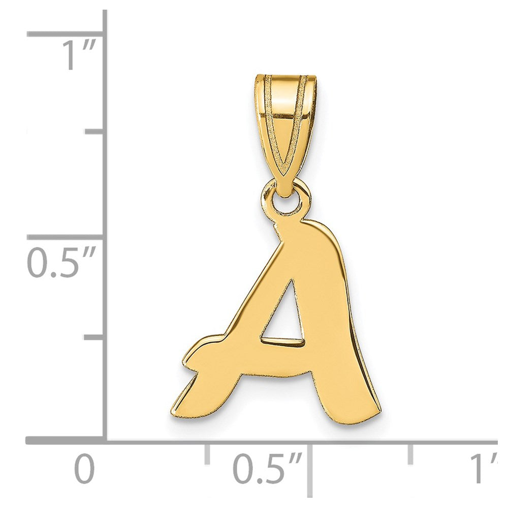Charlie & Co Jewelry | 14k Polished Script Letter A Initial Pendant - Model YC1438A
