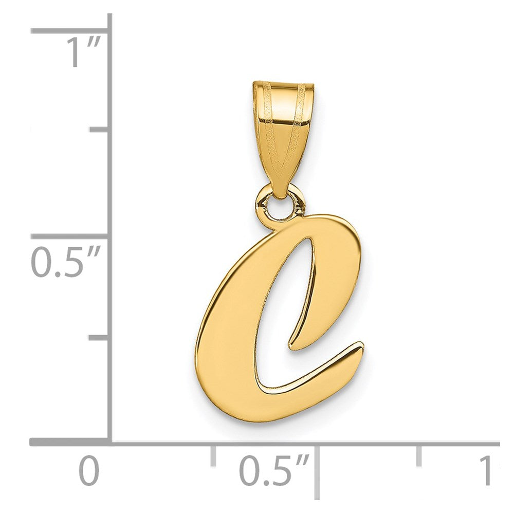 Charlie & Co Jewelry | 14k Polished Script Letter C Initial Pendant - Model YC1438C