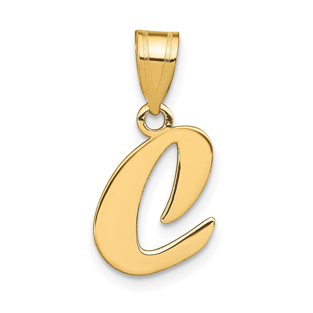 Charlie & Co Jewelry | 14k Polished Script Letter C Initial Pendant - Model YC1438C