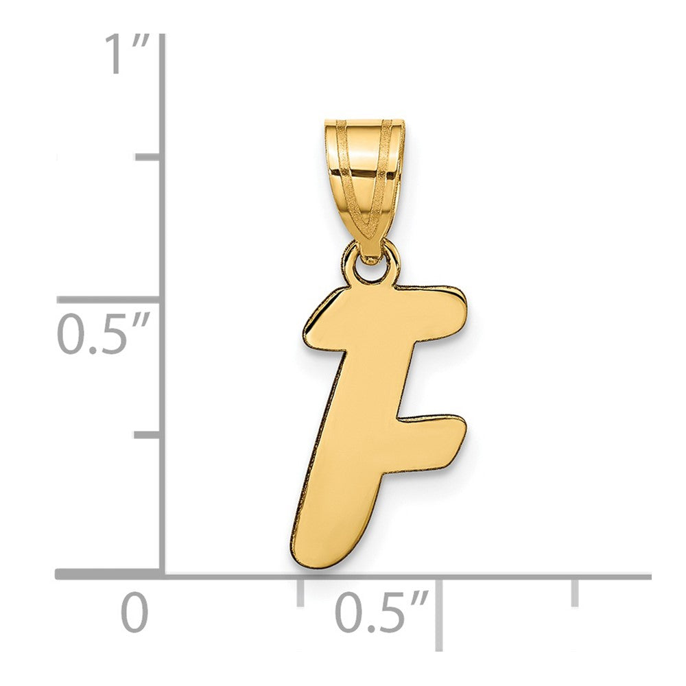 Charlie & Co Jewelry | 14k Polished Script Letter F Initial Pendant - Model YC1438F